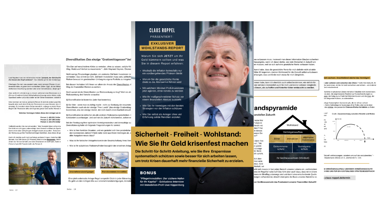 Kostenfreier Wohlstands-Report von Claus Roppel