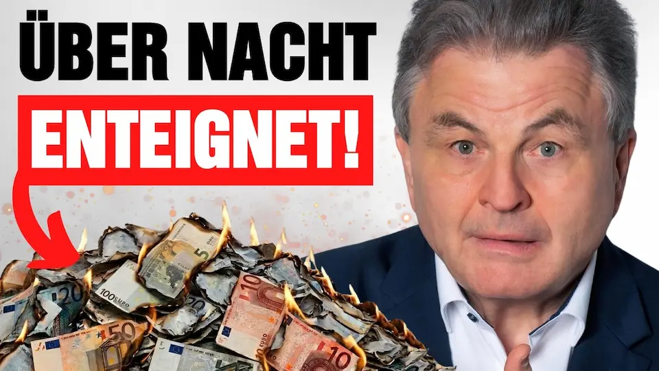 Man reacting to piles of cash